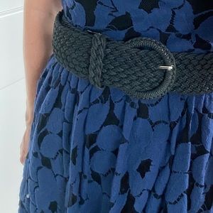 Long black mesh waist belt